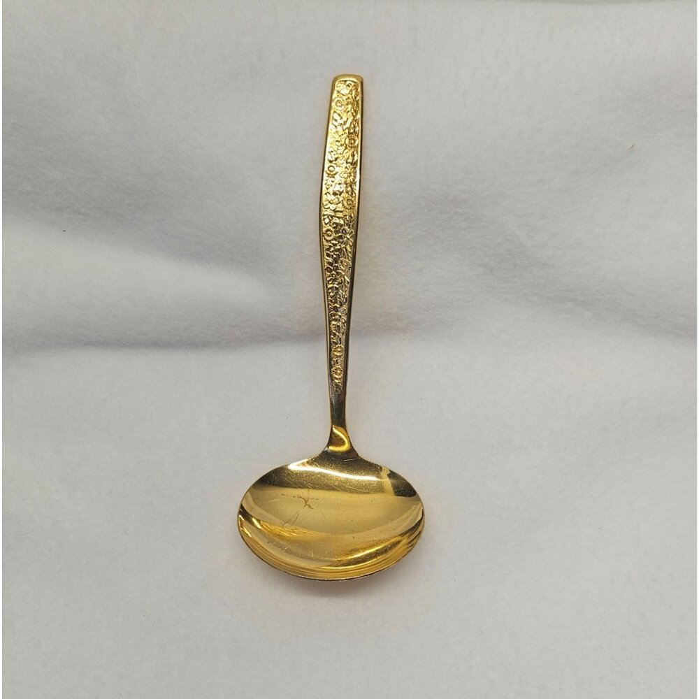 Rogers Cutlery Intl Silver Golden Spring Garden Electroplate Solid Gravy Ladle